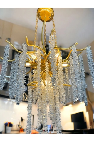 Luxury Serip Avize-sarmaşık Kristal Taşlı Lüx Avize Salon-lobi-ot 1 Adet