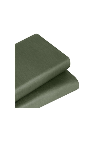 Linestyle Tek Kişilik %100 Pamuk Saten Lastikli Çarşaf 100x200+35 Cm Haki