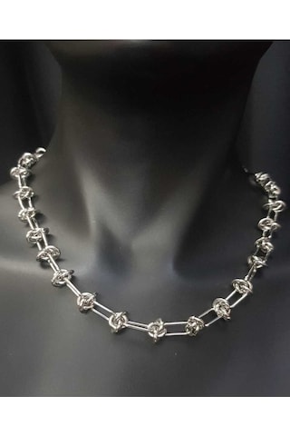 Vog Vip Çelik Xuping Punk Rock Dikenli Düğüm Unisex Hip Hop Kısa Yaka Boyun Zinciri Choker Beyaz