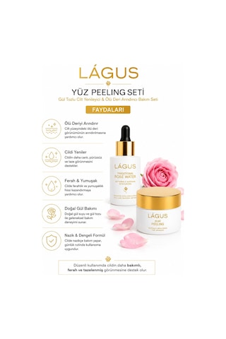 Lágus Gül Tozlu Cilt Yenileyici ve Ölü Deri Arındırıcı Yüz Peeling Bakım Seti