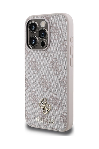Apple Uyumlu iPhone 15 Pro Kılıf Guess Lisanslı Magsafe Şarj Özellikli Small 4g Classic Pembe