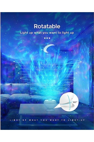 Samdoo Akıllı Alexa Yıldız Projeksiyonu, Çocuklar İçin Uyku Lambası, Ses Kontrol Ve Zamanlayıcı, Galaxy Uyumlu 360 Odalar İçin