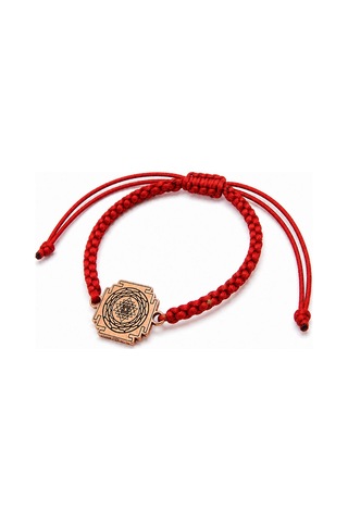 Sri Yantra Bolluk Ve Denge Tılsımı Bakır Makrome Bileklik Rose