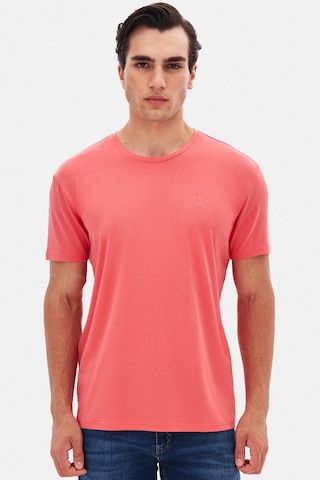 Twn Slim Fit Okyanus Mercanı Düz Kabartma Baskılı T-shirt 4ec148551753m Mr2