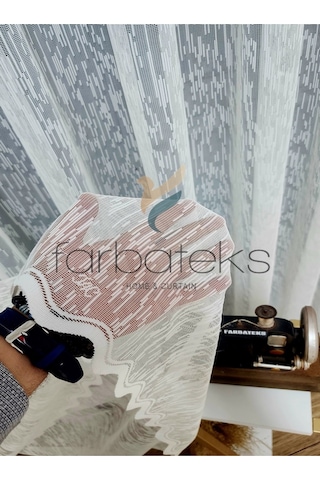 Farbateks Dikim Yağmur Sade Düz Beyaz Renkli Ütü İstemez 3kat Pileli Tül Perde Ft-beyaz