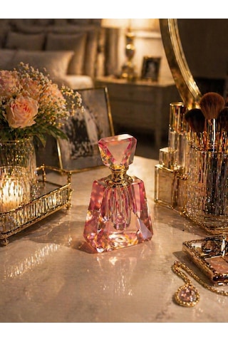 Crystal Pink Diamond Dekoratif Parfüm Şişesi Lüks Makyaj Masası Aksesuarı & Hediye Ürünü