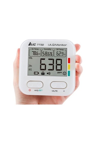 Az 7732 Karbondioksit Sıcaklık Nem Ölçer Sadece Pil İle Çalışır