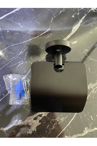 İsaoğlu Yapı Siyah Tuvalet Kağıtlığı Mat Siyah Banyo Kağıtlık Pirinç Malzeme Paslanmaz Siyah Aksesuar Siyah