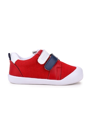 Kiko Kids Textile Cırtlı Erkek Bebek Spor Ayakkabı Kırmızı