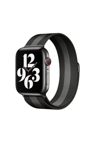 Newface Apple Watch Uyumlu 38mm Metal Mıknatıslı Kordon - Siyah-beyaz