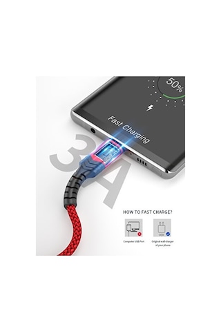 Jsaux Premium Serisi Cc0011 3.1a 2 Metre Type-c Hızlı Şarj Ve Data Aktarım Kablosu Örgülü Kablo Galaxy S20 S10 S9 S8 Plus Note 10 9 8,ps5 Ve Type-c Gi