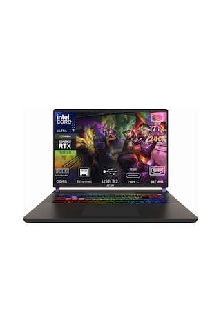 MSI Vector 17 HX AI A2XWHG-086TR-K18 Ultra 7 255HX 128 GB 1 TB+ 1 TB SSD 12 GB RTX 5070Ti 17" W11H Dizüstü Bilgisayar