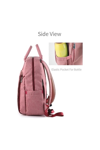 Novahub Moveevo 6 Cepli Bebek Sırt Çantası - Bez, Mama, Kıyafet - Gül Kırmızı Kırmızı