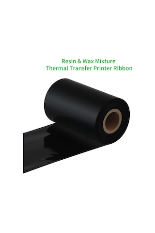 Xiyyadms Barkod Etiket Yazıcı Mürekkep Bandı - Mürekkepli Wax Tipi, 60mm X 300m Ölçü, 1 Adet Bobin Siyah