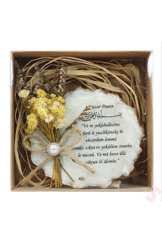 Kutulu Ve Süslü 6,50 Cm Epoksi Magnet, Altın - 1 Adet Altın