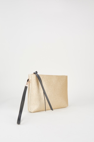 Vivaq Kadın Bellis Simli Gold Astarlı Suni Deri Bilek Askılı Portföy El Ve Clutch Çanta