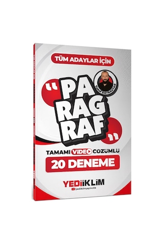 Yediiklim Yayınları Tüm Adaylar İçin Paragraf Tamamı Video Çözümlü 20 Deneme