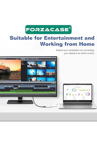 Forzacase 4k Hd Mini Displayport To Hdmı Dönüştürücü Adaptör Kablo 30 Cm - Fc1190