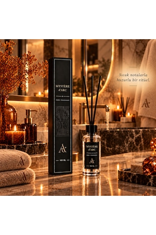 Premium Oda Kokusu Bambu Çubuklu Beyaz Şişe 100 Ml Amber