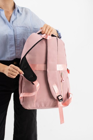 Ventis Qualty Okul Çantası Su Geçirmez Klinkır Kumaş Unisex Sırt Çantası Model 7d Pembe