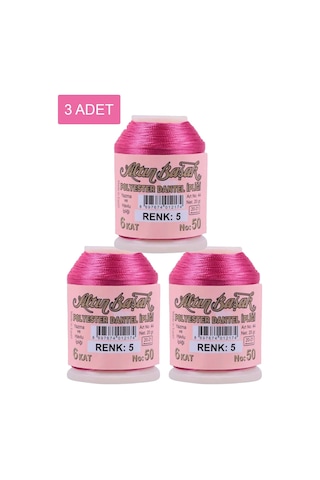 3 Adet Altınbaşak Oya Ve Dantel İpi 20 Gr - Royaleks - No: 005