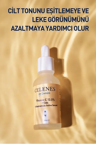 Gees Global Celenes Aydınlatıcı Ve Cilt Tonu Eşitleyici Rena C Vitamini Serum - Yulaf Özü + Niacinamide 30 Ml Gbzs
