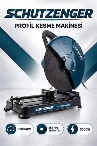 3000v Profesyonel Profıl Kesme Makinesi 355mm 45 Açılı Metal Demir Prafil Kesme