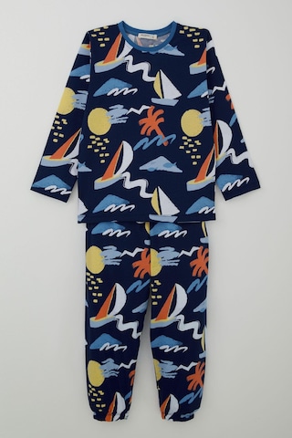 Breeze Erkek Çocuk Pijama Takımı Yaz Temalı Beli Paçası Lastikli 4-8 Yaş, Lacivert Lacivert