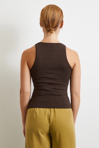 Basic Crop Top Kahve Kahve