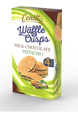Conitta Waffle Crisps - Antep Fıstıklı Sütlü Çikolatalı Gofret 100 Gr