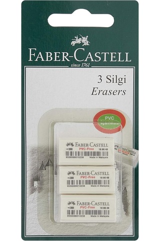 Faber-castell 3 Plastik Silgi 7086/48 Beyaz