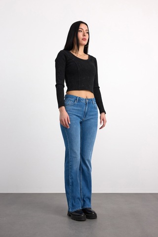 24326-73603 Kadın Boot Cut Mıd Denim Waıst 24326-73603 Buz Mavi