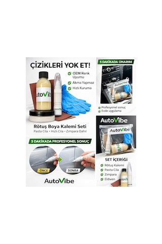 Peugeot Rötuş Boya Kalemi Seti Vdp Elixir Red Elixir Kırmızı Pasta Cila Hızlı Cila Zımpara Set