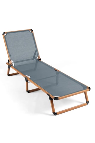 Missidea Alüminyum Katlanır Ve Taşınır Şezlong Teak+jeans Mavi