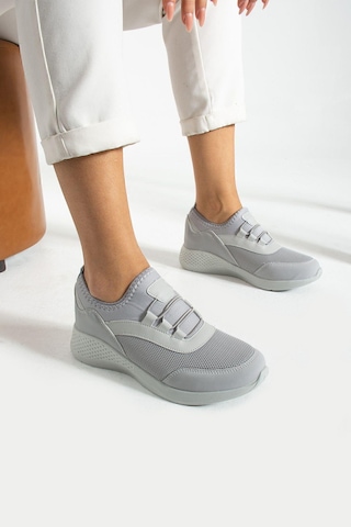 Buz - Gri Anatomik Esnek Taban Slip-on Spor Ayakkabı Günlük Sneaker Buz - Gri