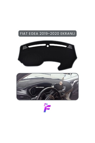 Fıat Egea 2019-2020 Ekranlı Uyumlu Torpido Örtüsü Çatlama Ve Isıya Karşı Tam Koruma Tb20 Gri