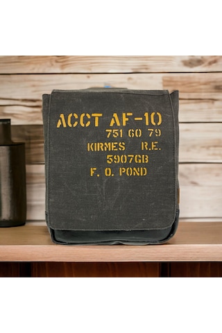 Old Cotton Cargo Vintage Su Geçirmez Kanvas Salaş Unisex Günlük Okul Tablet Sırt Çantası Naoko S 24x30cm Gri