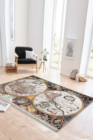 West Home Dijital Baskı Yıkanabilir Kaymaz Taban Leke Tutmaz Mutfak Halısı Salon Halısı Ve Yolluk Wh 482 Multy