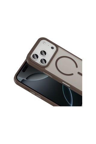 Apple Uyumlu iPhone 17 Pro Kılıf M-safe Şarj Özellikli Mat Arka Yüzey Sio Kılıf Desert Titanyum