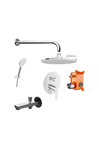 Bien 2F Round Water Flowbox Sistemleri Ankastre Banyo Bataryası Seti