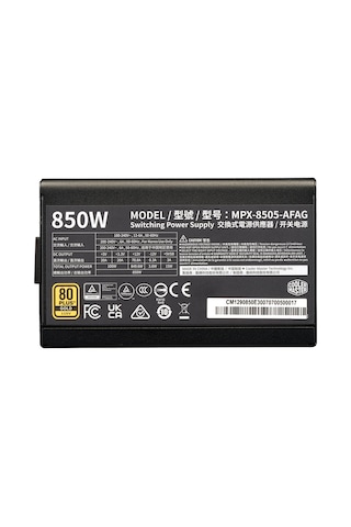 Cooler Master Elite 850w 80+ Gold Full Modüler Atx 3.0 Gen 5.0 120mm Fanlı Psu