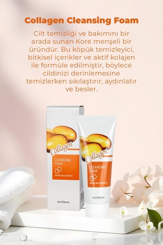 Verobene Cleansing Foam Collagen Yüz Temizleme Jeli Kore 150 ML