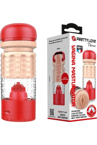 Lilitu Shop Pretty Love Dil Uyarım Titreşimli Realistik Suni Vajina Erkek Mastürbatör K