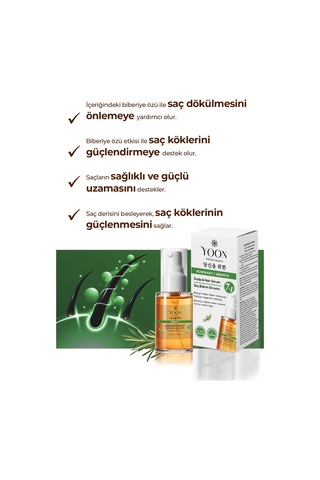 Yoon 2'li Vegan Saç Spreyi & Saç Bakım Serumu, Doğal Aktifli Saç Bakım Seti