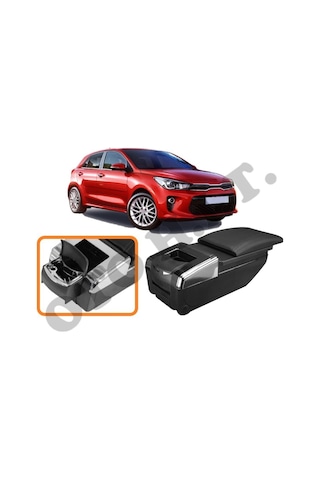 Kia Rio 17 Üzeri Uyumlu Bardaklıklı Lüks Kol Dayama Kolçak Siyah İthal.