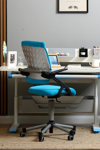 Creo Mobili Yükseklik Ayarlı Vega Plus Çalışma Sandalyesi, Ofis Ve Bilgisayar Koltuğu Mavi/mavi Gri