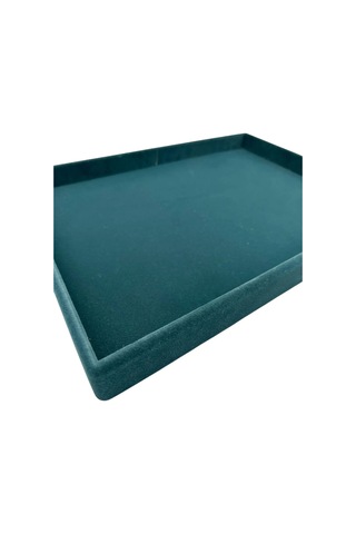 Süet Kumaş Yeşil Renk 34/24 Cm Takı Servis Sunum Tablası Çok Renkli