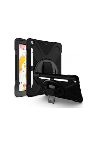 Apple Uyumlu iPad 9. Nesil 10.2" Kılıf Defender Standlı Askılı Tank Case