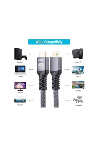 Novahub Hdmı 2.0 Erkek - Hdmı 2.0 Erkek 4k Ultra-hd Adaptör Kablosu, 6m Gri