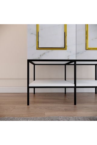Pasific Home Martin 3 Kapaklı Gardırop Elbise Dolabı, Beyaz& Beyaz Mermer